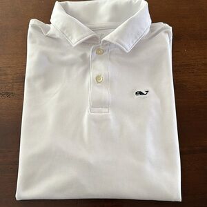 Vineyard Vines white polo with logo YL on sale!